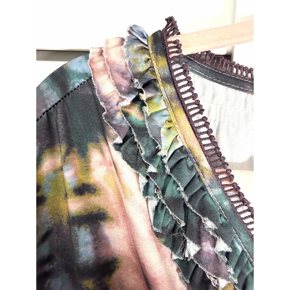 Democracy Boho Tie Dye Lightweight Belted Midi Dress Women's Size Medium NWT - Picture 3 of 9